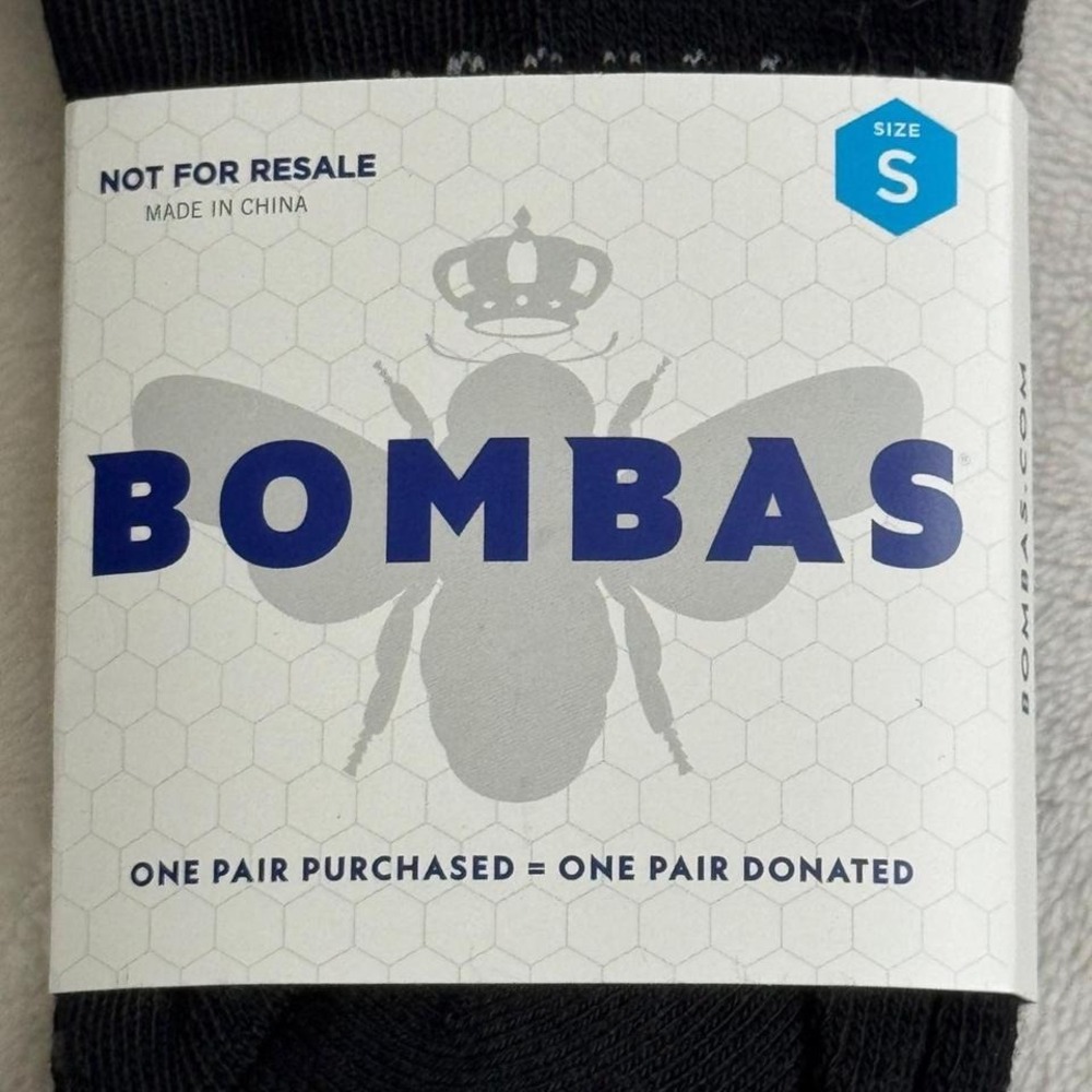 Bombas Womens Small Black Socks With Performance Footbed  Honeycomb Arch Support - Picture 2 of 5